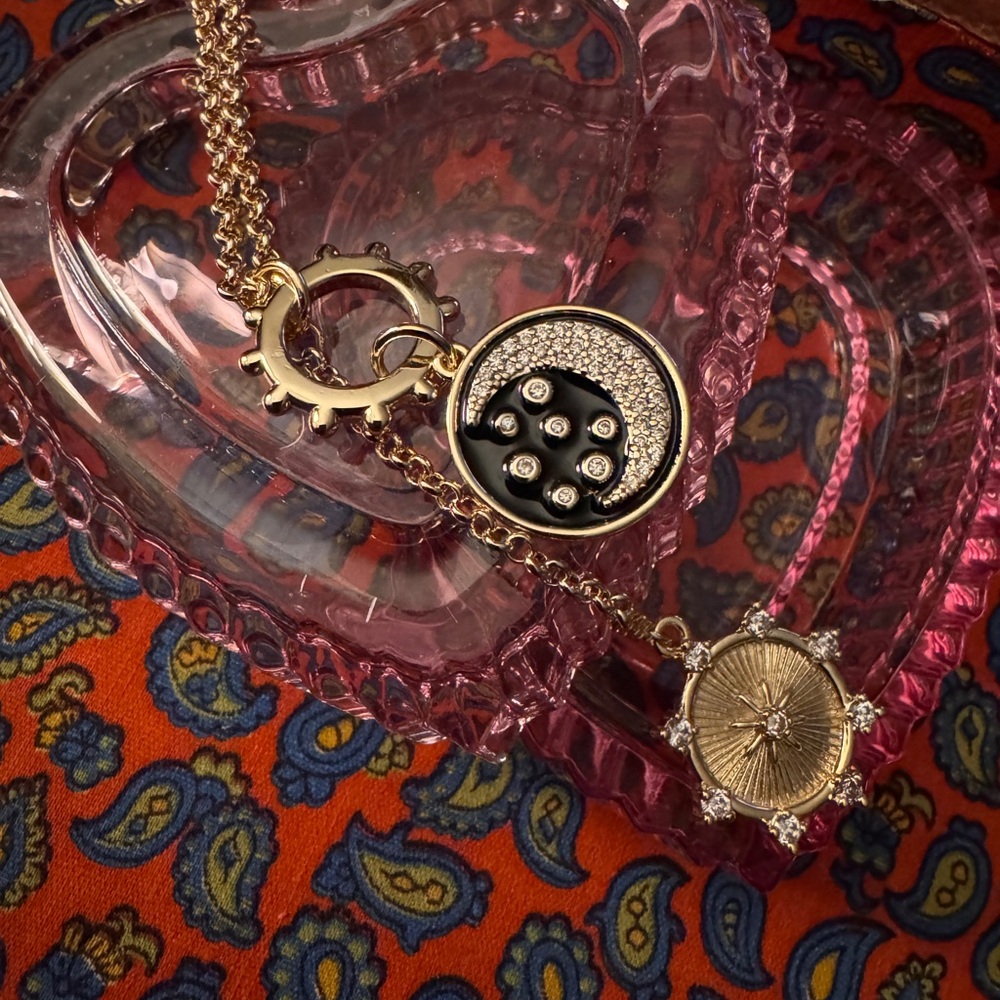 Moon, Sun, and guiding compus Necklace.